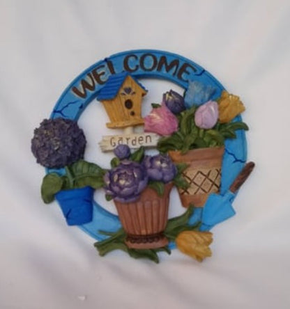 3D Welcome Door Hanging, Handmade Welcome Sign, 3D Floral Door Decoration, Handmade Garden Welcome Plaque, Front Door Art, Welcome Wall Art