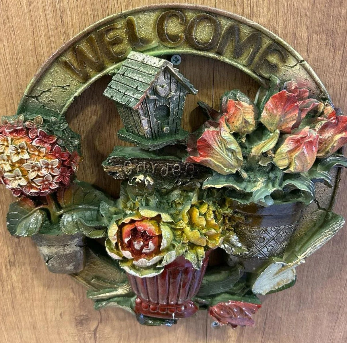 3D Welcome Door Hanging, Handmade Welcome Sign, 3D Floral Door Decoration, Handmade Garden Welcome Plaque, Front Door Art, Welcome Wall Art