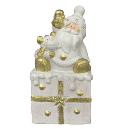 Handmade Santa Claus Decor, Christmas Figurine, Handmade Santa Statue, Handmade Santa Claus Sculpture, Handmade Santa Gift Box Decor