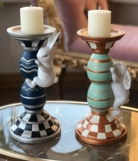 Set portacandele a forma di coniglietto pasquale con conigli rampicanti e uova, portacandele a forma di coniglio pasquale, portacandele a forma di coniglio pasquale, portacandele a forma di coniglietto, portacandele a forma di coniglio