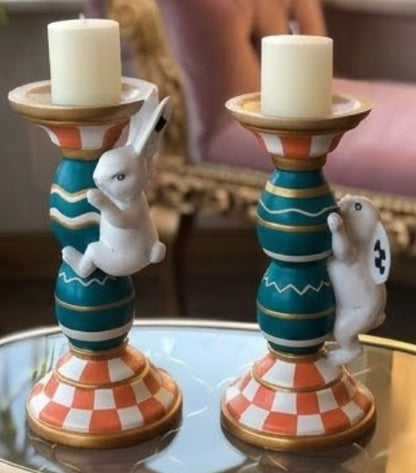 Set portacandele a forma di coniglietto pasquale con conigli rampicanti e uova, portacandele a forma di coniglio pasquale, portacandele a forma di coniglio pasquale, portacandele a forma di coniglietto, portacandele a forma di coniglio