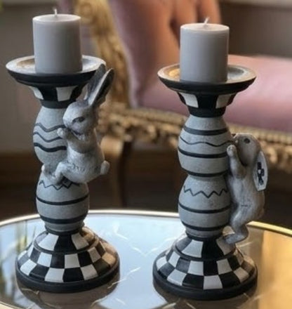 Set portacandele a forma di coniglietto pasquale con conigli rampicanti e uova, portacandele a forma di coniglio pasquale, portacandele a forma di coniglio pasquale, portacandele a forma di coniglietto, portacandele a forma di coniglio