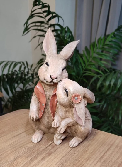 Easter Bunny Couple Figurine, Cute Rabbit Statue, Romantic Bunny Sculpture, Easter Bunny Decor, Rabbit Couple Statue, Romantic Rabbit Statue, Easter Bunny Couple Sculpture
