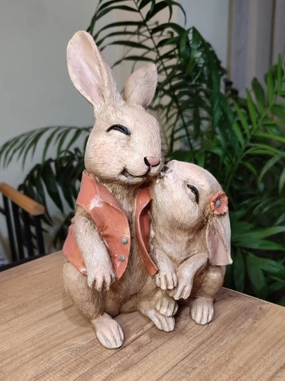 Easter Bunny Couple Figurine, Cute Rabbit Statue, Romantic Bunny Sculpture, Easter Bunny Decor, Rabbit Couple Statue, Romantic Rabbit Statue, Easter Bunny Couple Sculpture