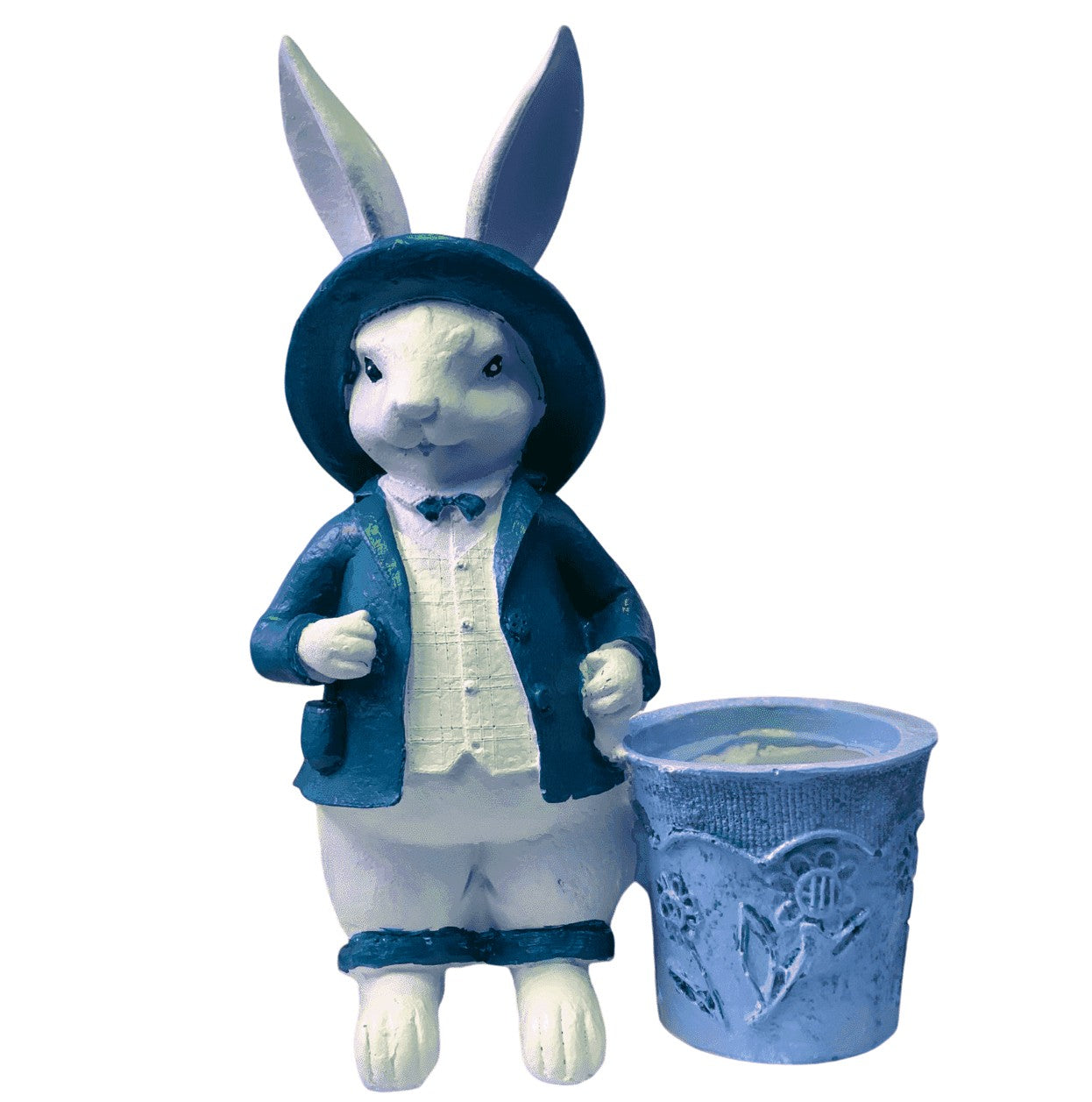 Handmade Basket Rabbit Decor, Cute Bunny Statue, Handmade Bunny Decor, Basket Rabbit Figurine, Handmade Rabbit Decor, Handmade Bunny Statue