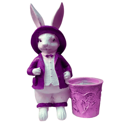 Handmade Basket Rabbit Decor, Cute Bunny Statue, Handmade Bunny Decor, Basket Rabbit Figurine, Handmade Rabbit Decor, Handmade Bunny Statue
