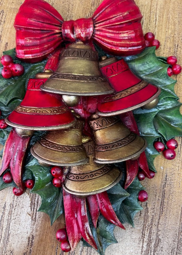 Handmade 3D New Year’s Bell Decor, Christmas Wall Bell Ornament, Holiday Bells Decoration