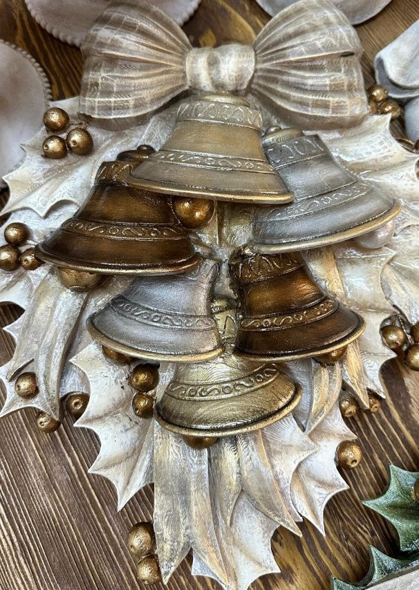 Handmade 3D New Year’s Bell Decor, Christmas Wall Bell Ornament, Holiday Bells Decoration