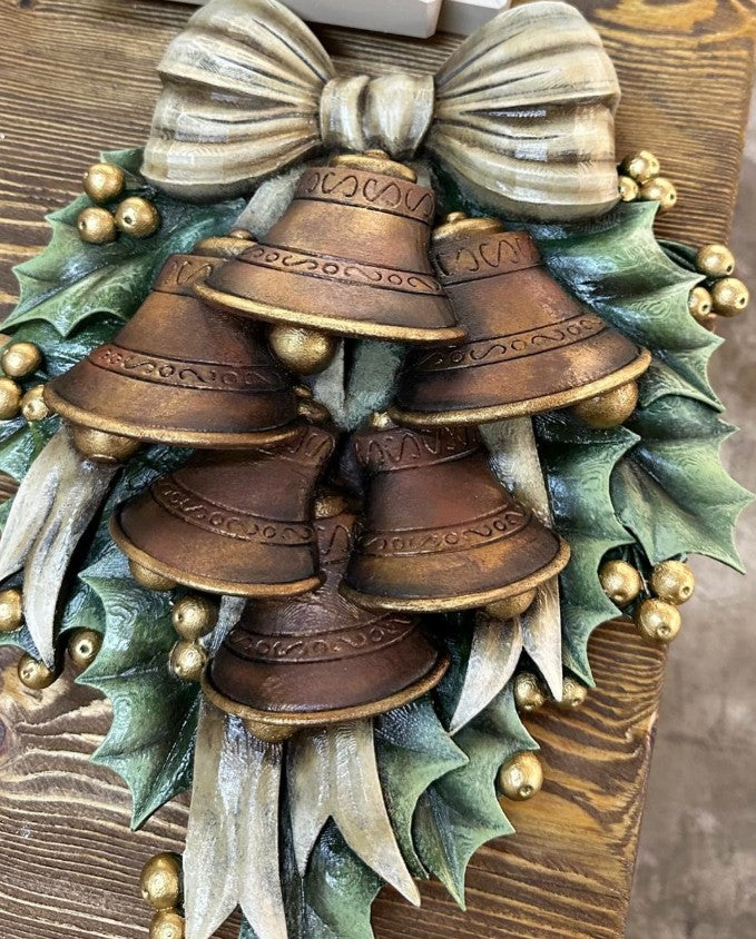 Handmade 3D New Year’s Bell Decor, Christmas Wall Bell Ornament, Holiday Bells Decoration