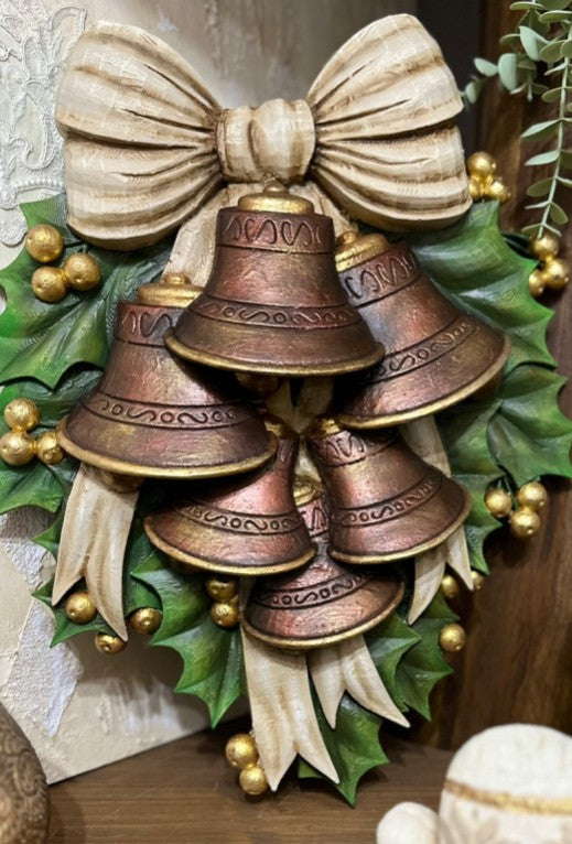 Handmade 3D New Year’s Bell Decor, Christmas Wall Bell Ornament, Holiday Bells Decoration