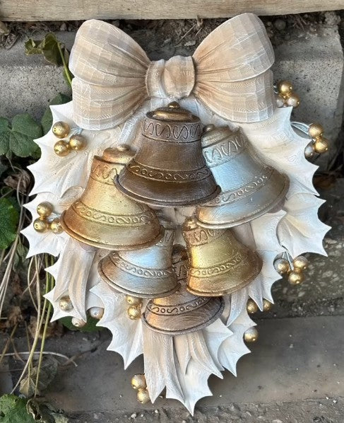 Handmade 3D New Year’s Bell Decor, Christmas Wall Bell Ornament, Holiday Bells Decoration