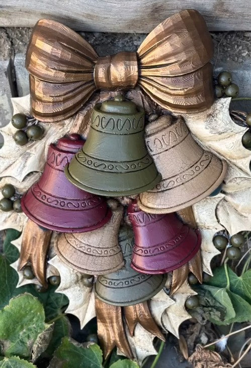Handmade 3D New Year’s Bell Decor, Christmas Wall Bell Ornament, Holiday Bells Decoration