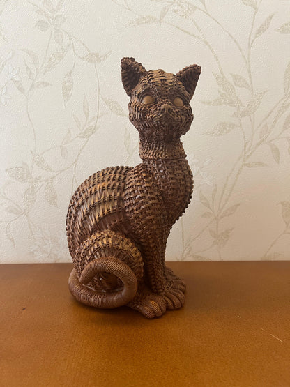 Woven Cat Statue, Handmade Polyester Cat Figurine, Unique Cat Lover Gift, Cat Statue, Woven Cat Sculpture, Cat Lover Home Decor, Cat Decor, Cat Sculpture, Cat Objects