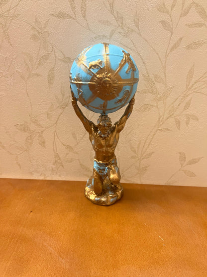 Atlas hält die Globus-Statue, Atlas-Figur, griechische Mythologie-Dekor, Atlas-Skulptur, Mythologie-Kunst-Dekor, Mythologie-Statue, Atlas-Büste-Dekor, Atlas-Statue