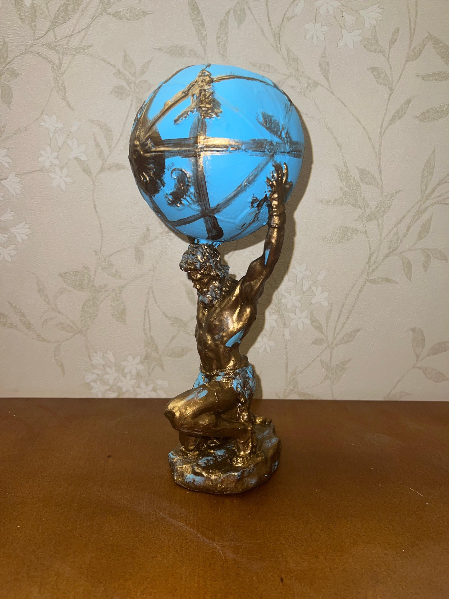 Atlas hält die Globus-Statue, Atlas-Figur, griechische Mythologie-Dekor, Atlas-Skulptur, Mythologie-Kunst-Dekor, Mythologie-Statue, Atlas-Büste-Dekor, Atlas-Statue