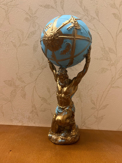 Atlas hält die Globus-Statue, Atlas-Figur, griechische Mythologie-Dekor, Atlas-Skulptur, Mythologie-Kunst-Dekor, Mythologie-Statue, Atlas-Büste-Dekor, Atlas-Statue