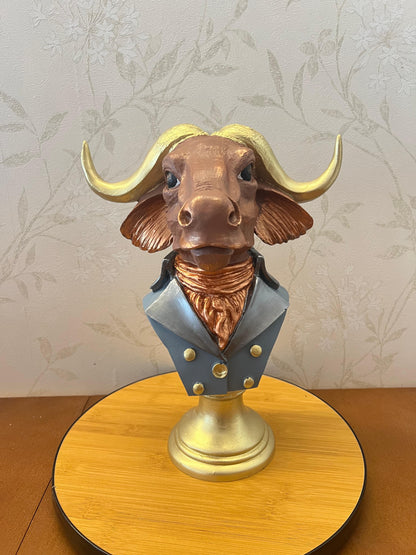 Buffalo Man Statue, Handmade Buffalo Sculpture, Buffalo Head Statue, Elegant Buffalo Head Sculpture, Buffalo Sculpture, Buffalo Man Decor, Buffalo Head Statue, Buffalo Head Sculpture