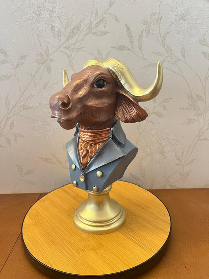 Buffalo Man Statue, Handmade Buffalo Sculpture, Buffalo Head Statue, Elegant Buffalo Head Sculpture, Buffalo Sculpture, Buffalo Man Decor, Buffalo Head Statue, Buffalo Head Sculpture