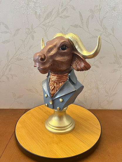 Buffalo Man Statue, Handmade Buffalo Sculpture, Buffalo Head Statue, Elegant Buffalo Head Sculpture, Buffalo Sculpture, Buffalo Man Decor, Buffalo Head Statue, Buffalo Head Sculpture