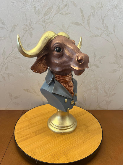 Buffalo Man Statue, Handmade Buffalo Sculpture, Buffalo Head Statue, Elegant Buffalo Head Sculpture, Buffalo Sculpture, Buffalo Man Decor, Buffalo Head Statue, Buffalo Head Sculpture