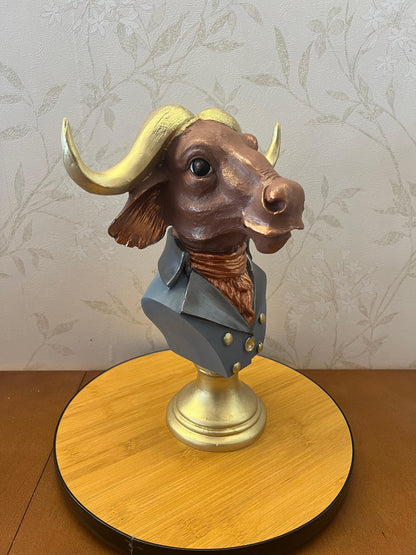 Buffalo Man Statue, Handmade Buffalo Sculpture, Buffalo Head Statue, Elegant Buffalo Head Sculpture, Buffalo Sculpture, Buffalo Man Decor, Buffalo Head Statue, Buffalo Head Sculpture