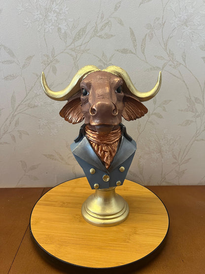 Buffalo Man Statue, Handmade Buffalo Sculpture, Buffalo Head Statue, Elegant Buffalo Head Sculpture, Buffalo Sculpture, Buffalo Man Decor, Buffalo Head Statue, Buffalo Head Sculpture