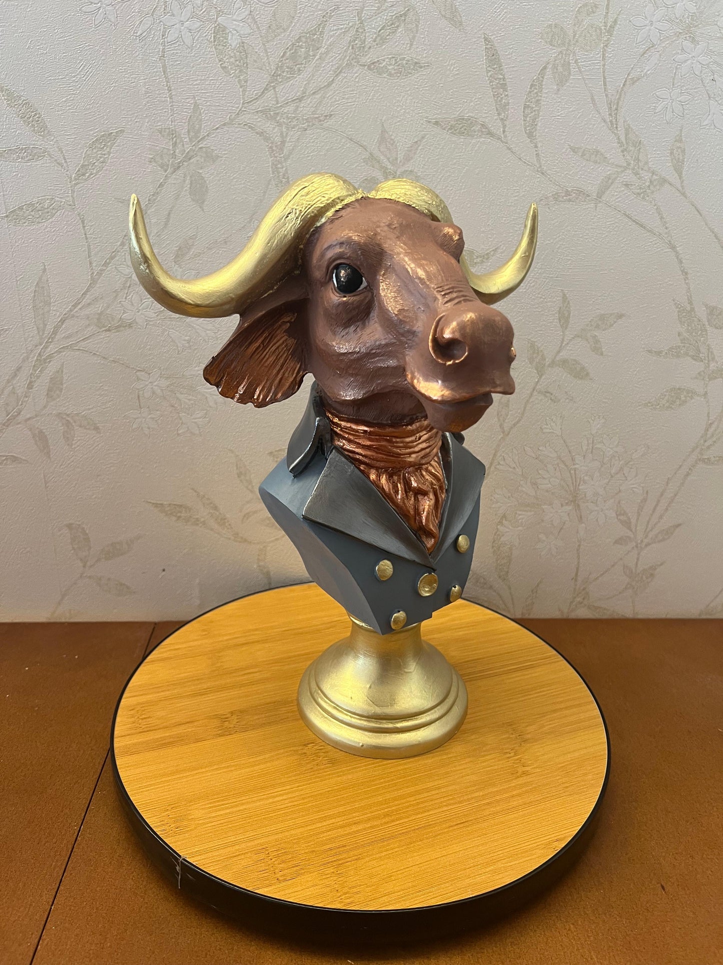 Buffalo Man Statue, Handmade Buffalo Sculpture, Buffalo Head Statue, Elegant Buffalo Head Sculpture, Buffalo Sculpture, Buffalo Man Decor, Buffalo Head Statue, Buffalo Head Sculpture