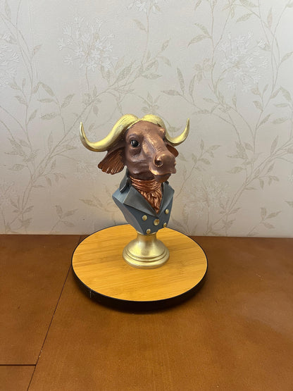 Buffalo Man Statue, Handmade Buffalo Sculpture, Buffalo Head Statue, Elegant Buffalo Head Sculpture, Buffalo Sculpture, Buffalo Man Decor, Buffalo Head Statue, Buffalo Head Sculpture