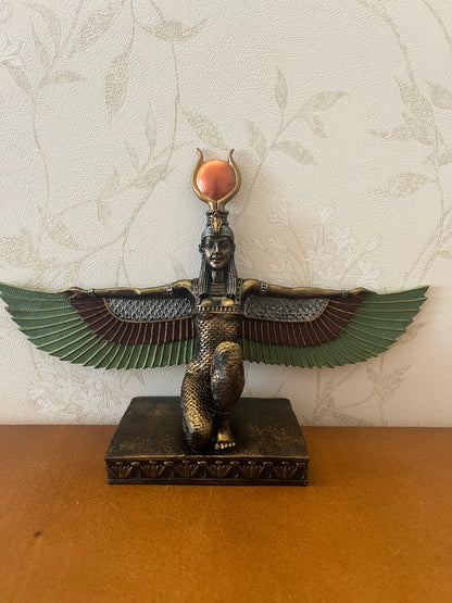 Egyptian Goddess Isis Sculpture, Isis Statue, Winged Isis Goddess Statue, Ancient Egyptian Isis Statue, Handmade Isis Sculpture, Isis Decor