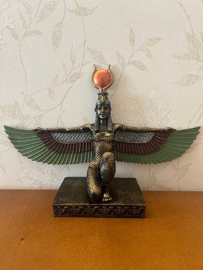 Egyptian Goddess Isis Sculpture, Isis Statue, Winged Isis Goddess Statue, Ancient Egyptian Isis Statue, Handmade Isis Sculpture, Isis Decor