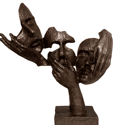 Abstract Three Face On Hand Statue, Tabletop Art Decor, Modern Face Sculpture, Abstract Design Decor, Face Sculpture, Face Statue, Face Decor, Face Objects, Face Figurine