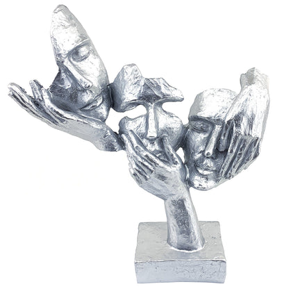 Abstract Three Face On Hand Statue, Tabletop Art Decor, Modern Face Sculpture, Abstract Design Decor, Face Sculpture, Face Statue, Face Decor, Face Objects, Face Figurine