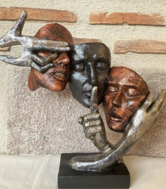 Abstract Three Face Sculpture, Modern Art Decor, Tabletop Statue, Modern Face Sculpture, Face Sculpture, Face Statue, Modern Face Decor, Face Figurine, Modern Face Statue
