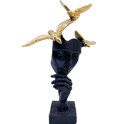 Abstract Face Decor, Abstract Face Art Decor, Modern Abstract Face Statue, Abstract Face Sculpture, Elegant Abstract Face Sculpture