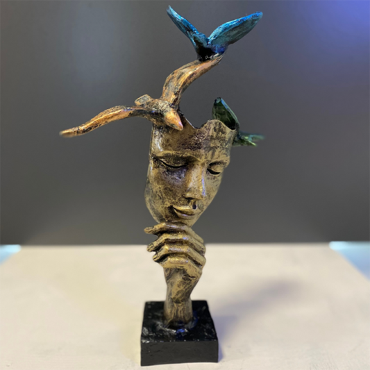 Abstract Face Decor, Abstract Face Art Decor, Modern Abstract Face Statue, Abstract Face Sculpture, Elegant Abstract Face Sculpture