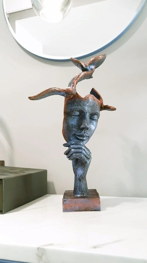 Abstract Face Decor, Abstract Face Art Decor, Modern Abstract Face Statue, Abstract Face Sculpture, Elegant Abstract Face Sculpture
