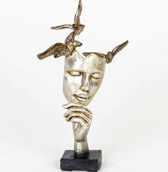 Abstract Face Decor, Abstract Face Art Decor, Modern Abstract Face Statue, Abstract Face Sculpture, Elegant Abstract Face Sculpture