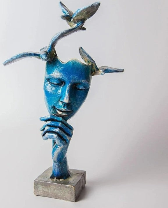 Abstract Face Decor, Abstract Face Art Decor, Modern Abstract Face Statue, Abstract Face Sculpture, Elegant Abstract Face Sculpture
