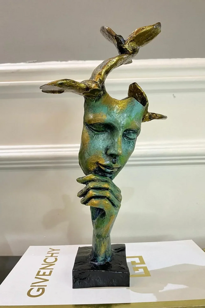 Abstract Face Decor, Abstract Face Art Decor, Modern Abstract Face Statue, Abstract Face Sculpture, Elegant Abstract Face Sculpture