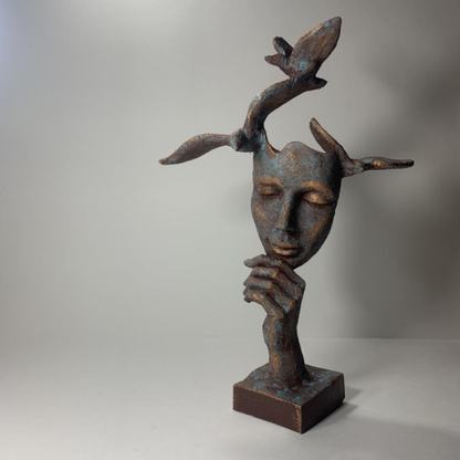 Abstract Face Decor, Abstract Face Art Decor, Modern Abstract Face Statue, Abstract Face Sculpture, Elegant Abstract Face Sculpture