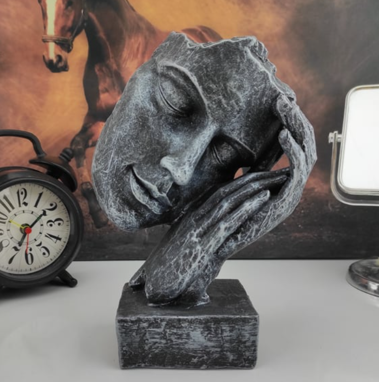 Abstract Face Decor Sculpture, Modern Face Sculpture, Modern Abstract Face Decor, Elegant Face Sculpture, Unique Face Decor Statue