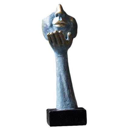 Handmade Face Decor Sculpture, Abstract Face Hand Statue, Modern Artistic Decor, Surreal Face Figurine, Abstract Expression Face Sculpture