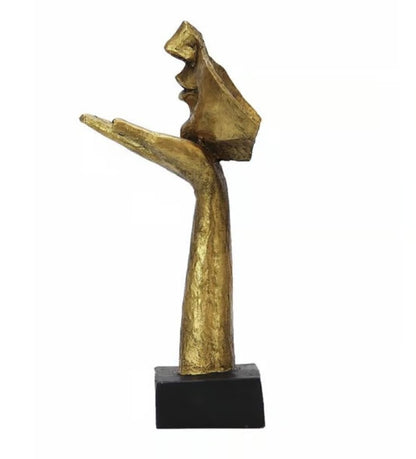 Handmade Face Decor Sculpture, Abstract Face Hand Statue, Modern Artistic Decor, Surreal Face Figurine, Abstract Expression Face Sculpture