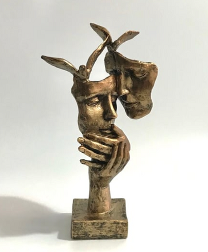Romantic Lover Couple Statue, Modern Lover Couple Decor, Abstract Couple Sculpture, Lover Couple Face Statue, Abstract Romantic Statue