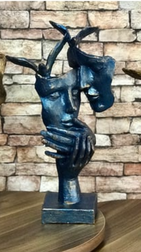 Romantic Lover Couple Statue, Modern Lover Couple Decor, Abstract Couple Sculpture, Lover Couple Face Statue, Abstract Romantic Statue