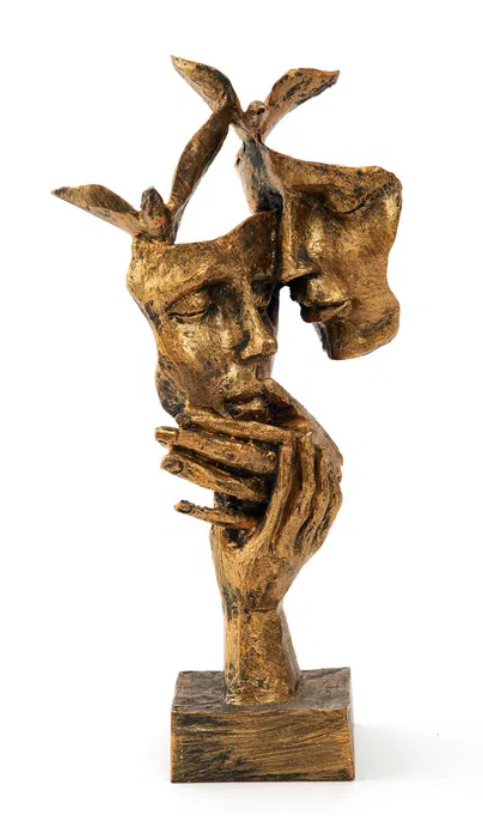 Romantic Lover Couple Statue, Modern Lover Couple Decor, Abstract Couple Sculpture, Lover Couple Face Statue, Abstract Romantic Statue