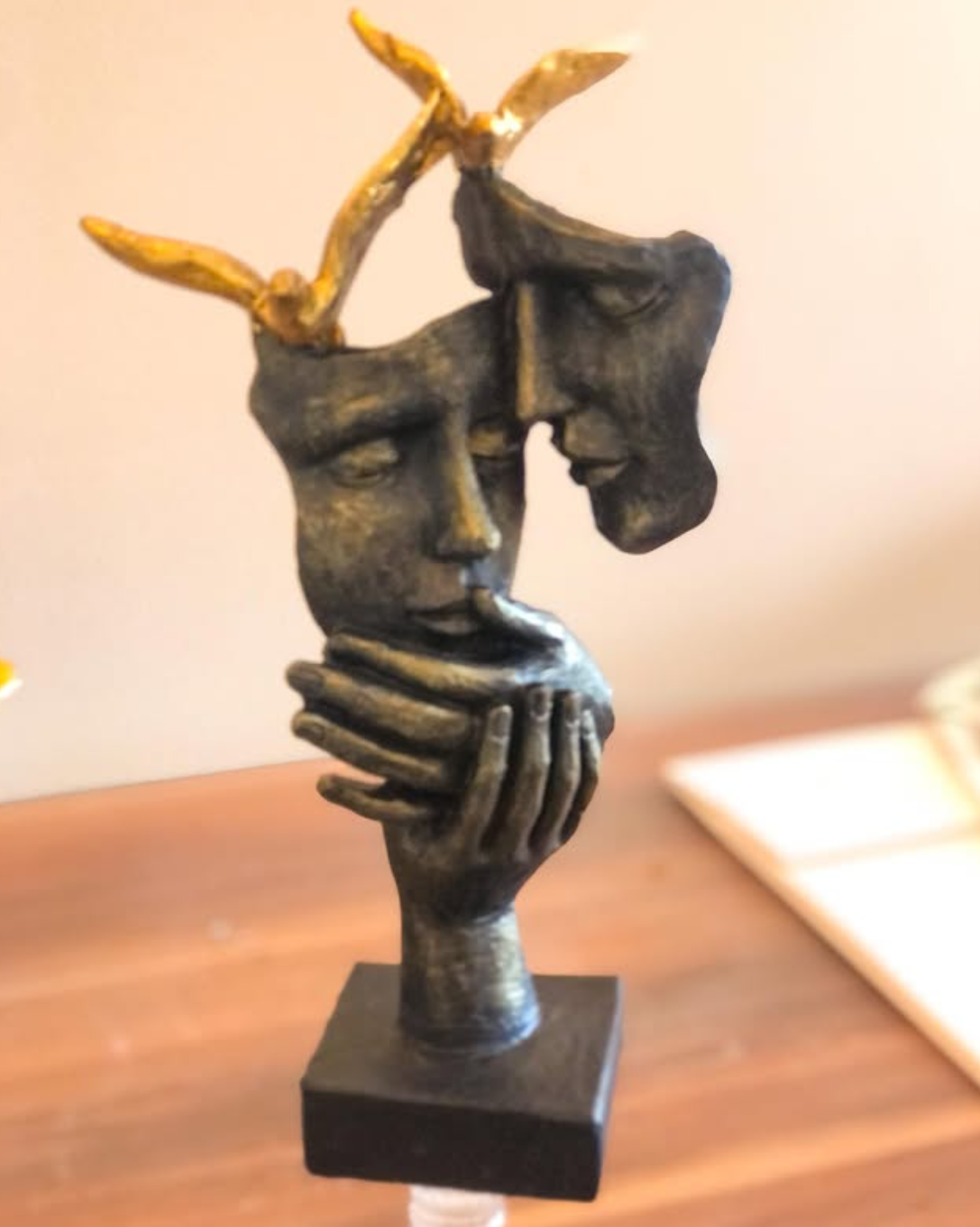Romantic Lover Couple Statue, Modern Lover Couple Decor, Abstract Couple Sculpture, Lover Couple Face Statue, Abstract Romantic Statue