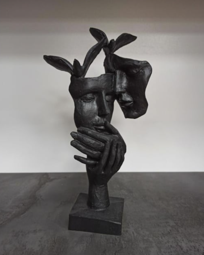 Romantic Lover Couple Statue, Modern Lover Couple Decor, Abstract Couple Sculpture, Lover Couple Face Statue, Abstract Romantic Statue