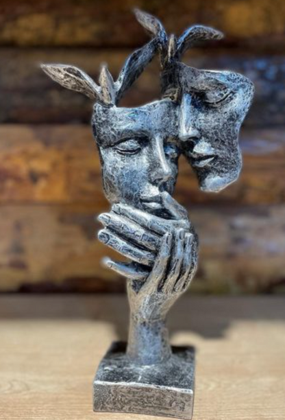 Romantic Lover Couple Statue, Modern Lover Couple Decor, Abstract Couple Sculpture, Lover Couple Face Statue, Abstract Romantic Statue