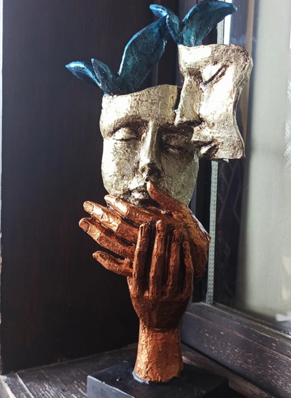 Romantic Lover Couple Statue, Modern Lover Couple Decor, Abstract Couple Sculpture, Lover Couple Face Statue, Abstract Romantic Statue
